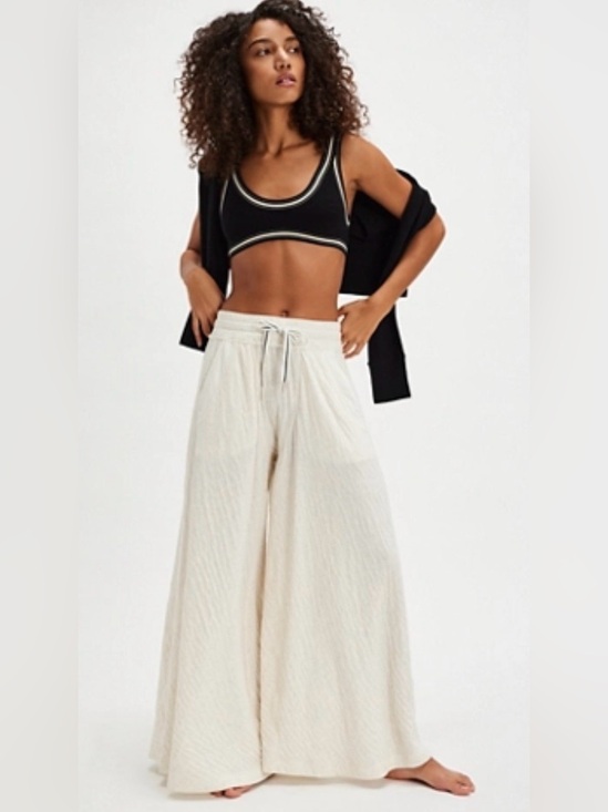 Free People Pants - NWT FREE PEOPLE INTIMATELY WAIT A MINUTE WIDE LEG LOUNGE PANTS OATMEAL HEATHER